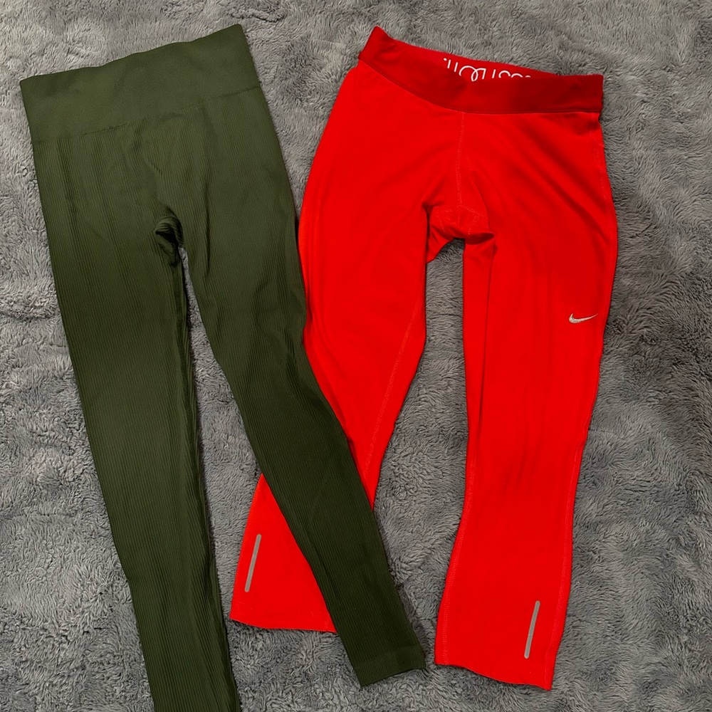 Nike and Green ribbed leggings